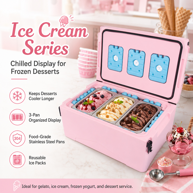 Caja refrigeradora portátil para helados, caja de almacenamiento con aislamiento térmico para helados